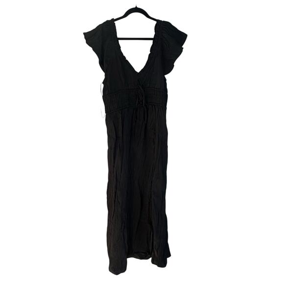 J. Crew Women's Palermo Dress in Viscose-Blend Crinkle Black Size Large NWT - Picture 13 of 15